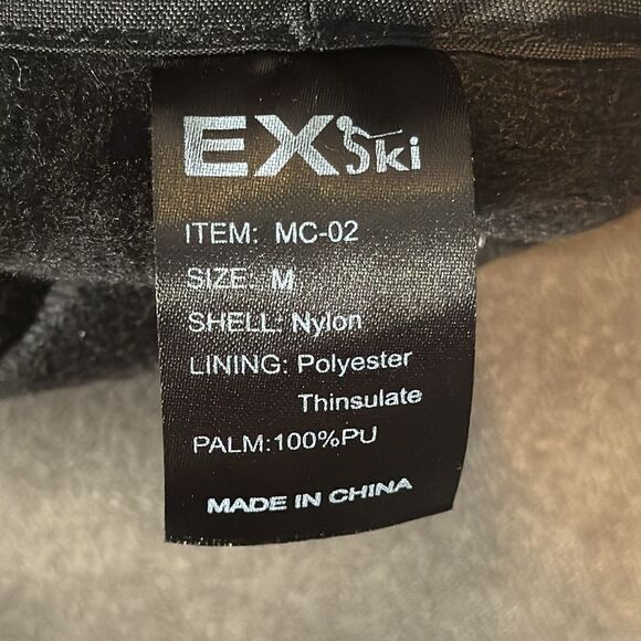 Fan-Tex Men’s Black 3M Thinsulate Ski Snowboarding Mittens Wrist Leash Size M - Picture 4 of 8